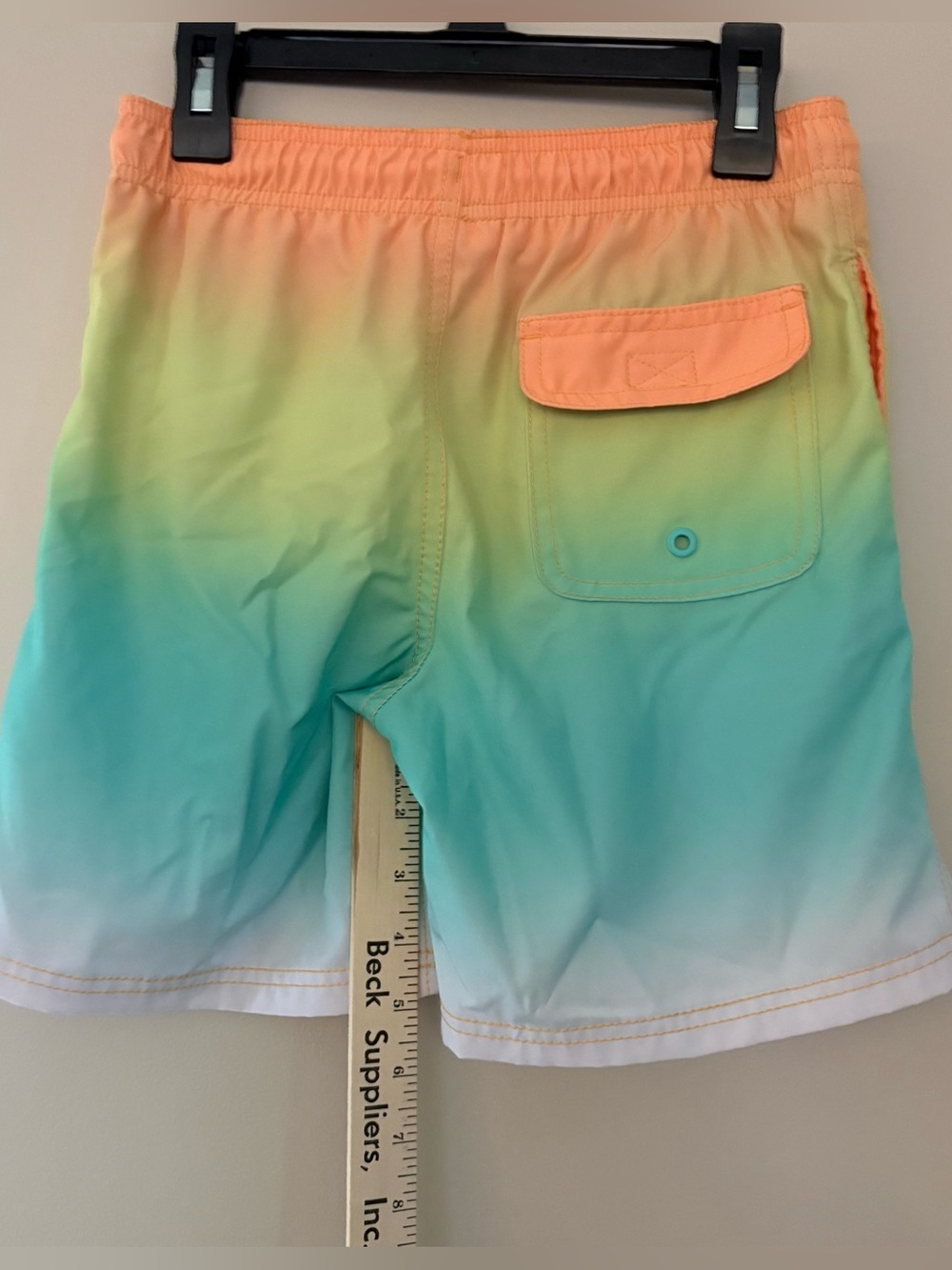 Wonder Nation Ombré Orange Yellow Blue Boys Quick Dry Stretch Swim Trunks Medium - Picture 5 of 5